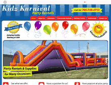 Tablet Screenshot of kidzkarnival.com